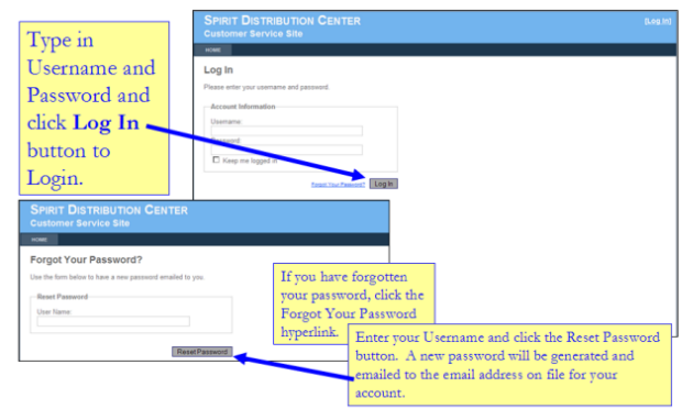 Signing into the website screenshots